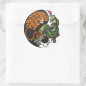 龍と虎の陰陽記号 ラウンドシール (バッグ)