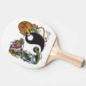 龍と虎の陰陽記号 卓球ラケット (横)