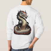 龍の怒り – 大友インスパイア手 Tシャツ (裏面)