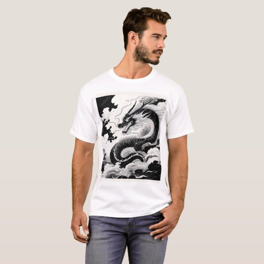 龍の神聖な力 Tシャツ (正面フル)