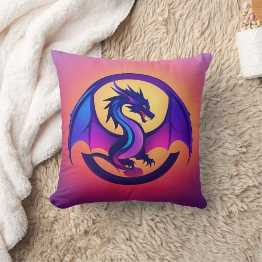 龍の美しい枕デザイン クッション (ブランケット)