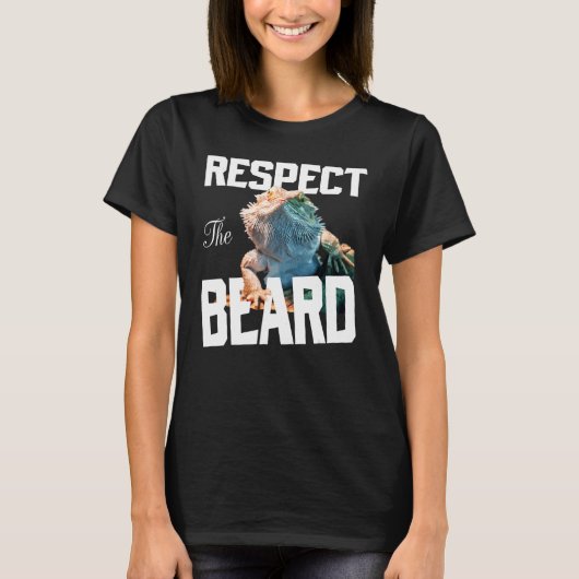 龍ひげドラゴンリザード爬虫類ポーを尊重 Tシャツ (正面)