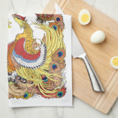 龍中国のと鳳凰のキッチンタオル キッチンタオル (四つ折り)