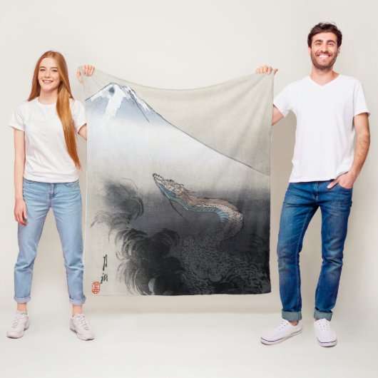 龍商店 – 日本，富士の上を昇る竜 フリースブランケット (インサイチュ)