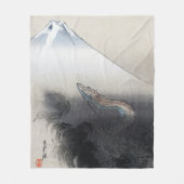 龍商店 – 日本，富士の上を昇る竜 フリースブランケット (正面)
