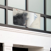 龍商店 – 日本，富士の上を昇る竜 横断幕 (ビルの外側)