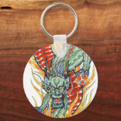 龍日本のと蓮の花 キーホルダー (正面)