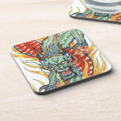 龍日本のと蓮の花 コースター (左側)