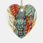 龍日本のと蓮の花 セラミックオーナメント (右)