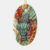 龍日本のと蓮の花 セラミックオーナメント (右)