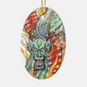 龍日本のと蓮の花 セラミックオーナメント (左)