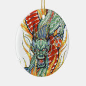 龍日本のと蓮の花 セラミックオーナメント (右)