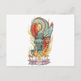 龍日本のと蓮の花 ポストカード