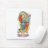 龍日本のと蓮の花 マウスパッド (マウス)