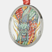 龍日本のと蓮の花 メタルオーナメント (左)