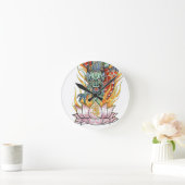 龍日本のと蓮の花 ラウンド壁時計 (ホーム)