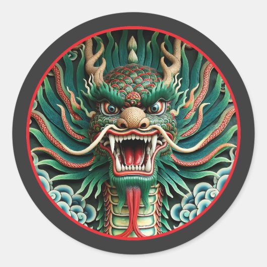 龍日本の・神仏伝統 ラウンドシール (正面)