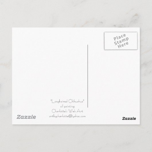 「龍毛千華華」ドッグアートポストカード ポストカード (裏面)