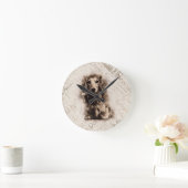 龍毛犬 ラウンド壁時計 (ホーム)