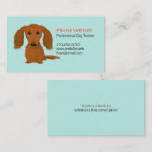 龍毛赤ダシュント |かわいいドキシーの漫画の犬 名刺 (正面/裏面)