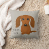 龍毛赤ダシュント |可愛いドキシパーソナライズされたー クッション (ブランケット)