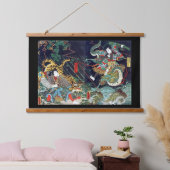 龍虎図 豊国 浮世絵 吊り下げ型タペストリー (寝室)