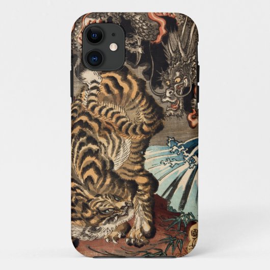 龍虎、国芳のトラ及びドラゴン、Kuniyoshi、Ukiyo-e Case-Mate iPhoneケース (裏面)