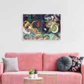 龍虎・豊国・ドラゴン・タイガー・豊国・浮世絵 キャンバスプリント (インサイチュ (リビング))