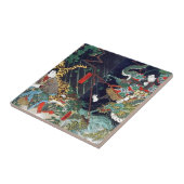 龍虎・豊国・ドラゴン・タイガー・豊国・浮世絵 タイル (側面)