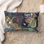 龍虎・豊国・ドラゴン・タイガー・豊国・浮世絵 ランバークッション (ブランケット)