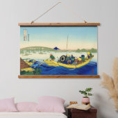 龍谷橋を渡る夕日葛飾北斎 吊り下げ型タペストリー (寝室)