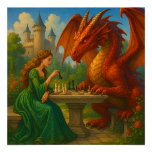 龍遊ファンタジー術を持つ王女のチェス ポスター (正面)