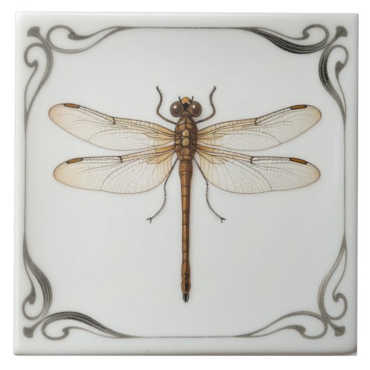龍飛虫陶磁瓦 タイル (正面)