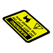 龍髪チワユーモアのあるホアガード警告ドッグ マグネット (右側)