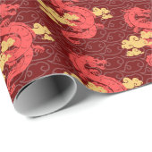 龍〔占星術の〕十二宮図の新年のご挨拶 ラッピングペーパー (ロールコーナー)