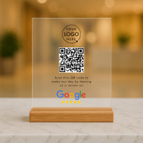 구글 리뷰 아크릴 사인   QR 코드 테이블탑 アクリルサイン