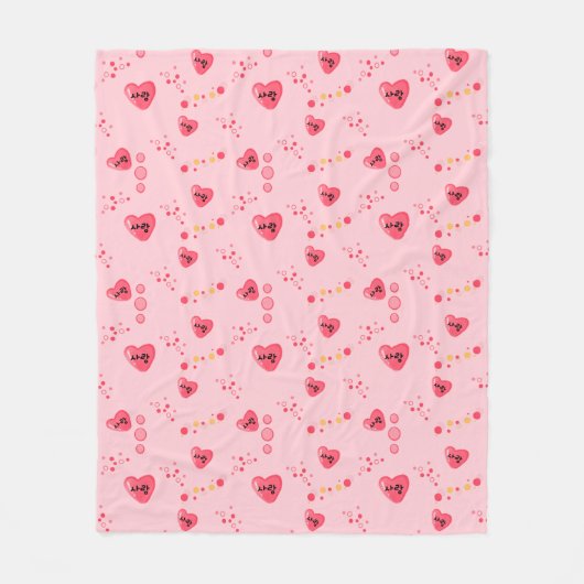 사랑 – 韓国語のLOVE フリースブランケット (正面)