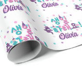 생일 축하해요ハッピーバースデー韓パーソナライズされた国 ラッピングペーパー (ロールコーナー)