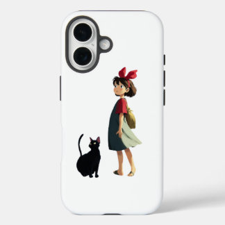 소녀와 고양이 핸드폰  iPhone 16ケース