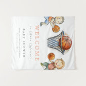 우리 꼬마 농구왕 바스켓 보이 베이비 샤워 タペストリー (正面(横))