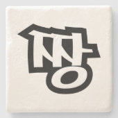 짱 JJJANG – 韓国語の最高のハングル言語 ストーンコースター (正面)