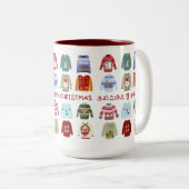 크리스마스クリスマス・セーター(韓国語) ツートーンマグカップ (正面右)