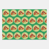 크리스마스メリークリスマスストロベリーケーキ ラッピングペーパーシート (正面3)