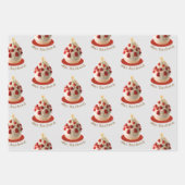 크리스마스メリークリスマスストロベリーケーキ ラッピングペーパーシート (正面)