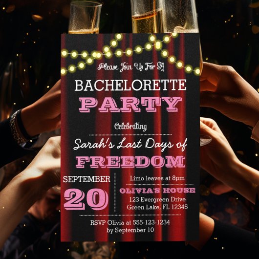 핑크 극장 조명 올 오케이션 초대장 招待状