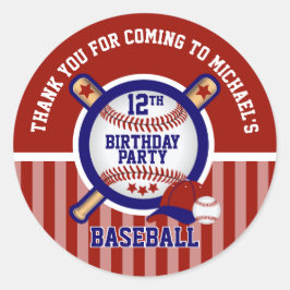 ００歳誕生日パーティー - 野球 - ありがとう ラウンドシール