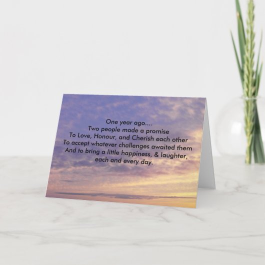 １周年記念日 カード (正面)