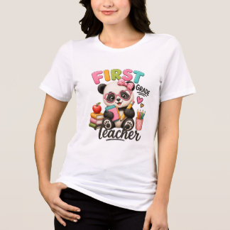 1年生の先生 | かわいいパンダ トライブレンドTシャツ