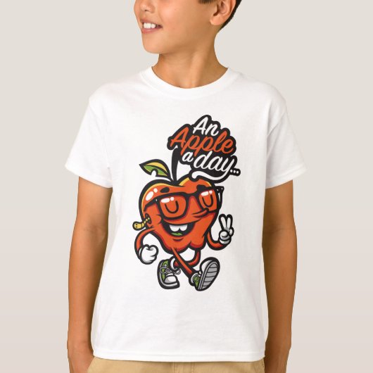 1日りんごを1個 Tシャツ (正面)