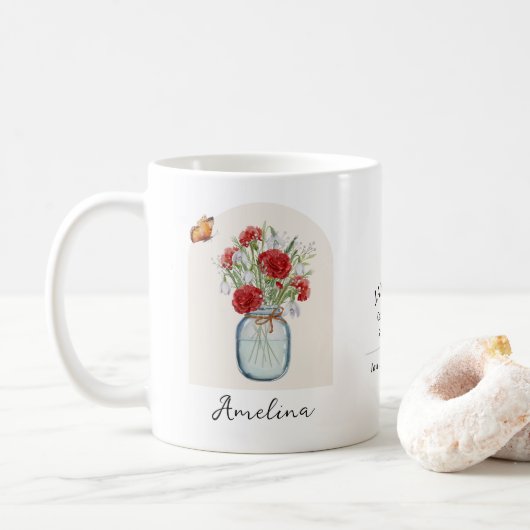 1月の誕生月フラワーマグ コーヒーマグカップ (ドーナツ)